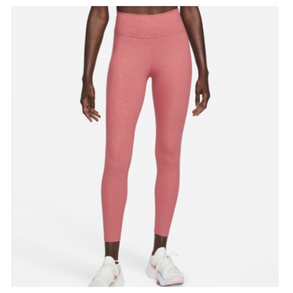Nike Dri Fit AOP Printed Performance 7/8 Leggings Blush Rose Women’s Sz M